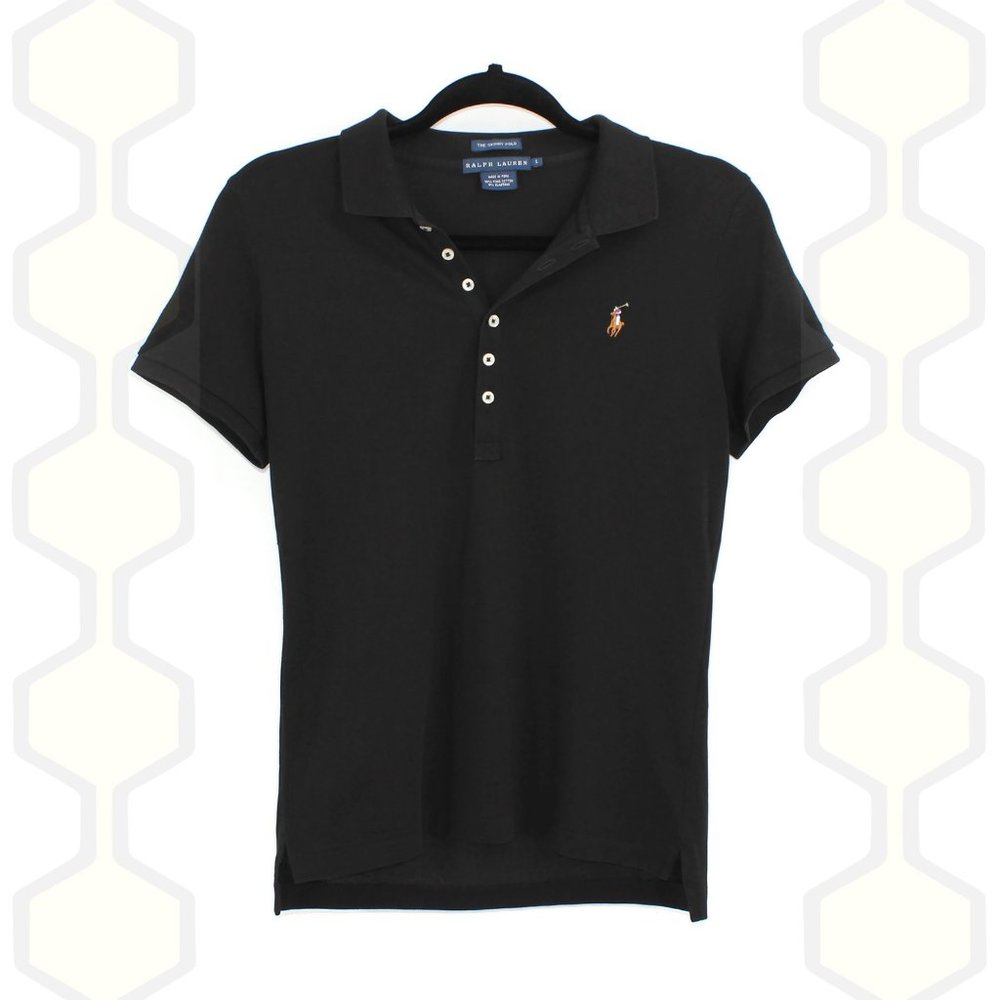 Ralph Lauren Top The Skinny Polo Black L